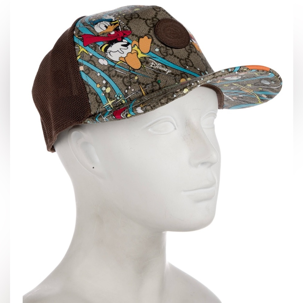GUCCI x DONALD DUCK GG SIGNATURE MONOGRAM TRUCKER BASEBALL HAT SIZE LARGE  59